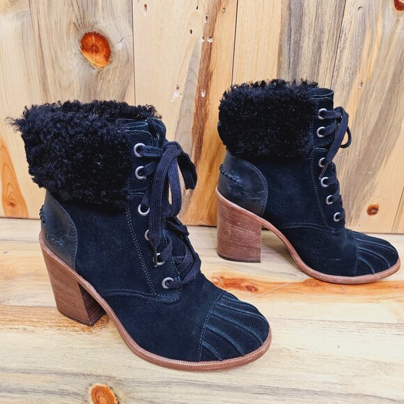 UGG Shoes Ugg Australia Jaxon Cuffed Black Lace Up Boots Size